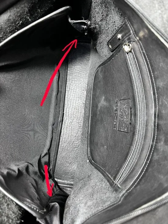 VTG 90's COACH LEGACY 5206 Black Leather Foldover Flap Messenger Briefcase - Picture 11 of 12